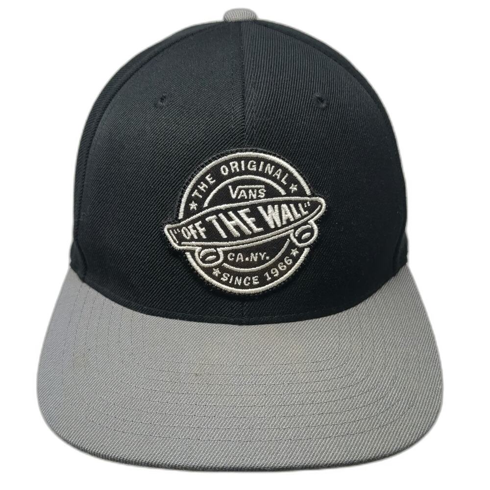 Vans Snapback Black Gray One Size Off The Wall Skateboard Patch 2-Tone Hat